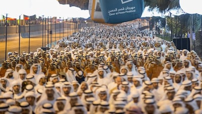 Citizens march in their thousands in the grand parade from Al Manhal Palace to the majestic fort, to officially open the 2016 Qasr Al Hosn Festival. Ryan Carter / Crown Prince Court - Abu Dhabi