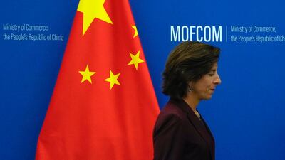 US Commerce Secretary Gina Raimondo has emphasised the importance of a stable economic relationship with China during talks in Beijing. Getty Images