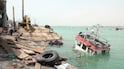 Damage caused by Houthi strikes on the Red Sea port city of Mokha in Yemen. Al Joumhouriya TV/ Reuters