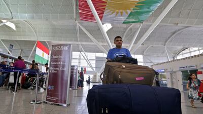 All foreign flights to and from the Iraqi Kurdish capital Arbil will be suspended from Friday, officials said, as Baghdad increases pressure on the Kurds over this week's independence referendum. Safin Hamed / AFP PHOTO