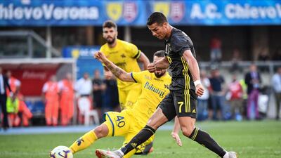 Cristiano Ronaldo in action against Chievo. AFP