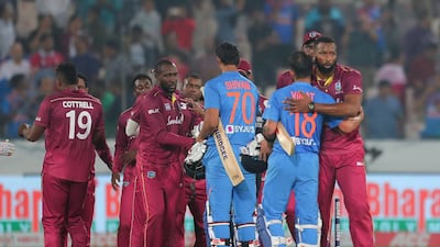 India chased down 208 to win the first T20 against the West Indies in Hyderabad. AP
