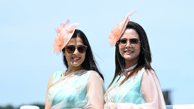 Ladies turned out in force dressed in array of colours.