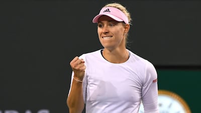 Angelique Kerber celebrates her semi-final win over Belinda Bencic in the Indian Wells semi-finals. Reuters