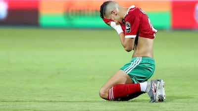 Morocco's Faycal Fajr looks dejected after losing a penalty shoot-out to Benin in the last 16 of the Africa Cup of Nations. Reuters
