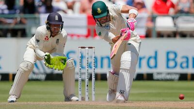 South Africa captain Faf du Plessis plays a shot. AFP