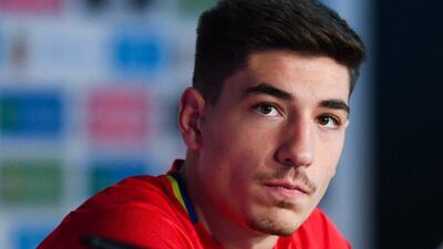 Hector Bellerin of Spain faces the media during a news conference on June 10, 2016 in La Rochelle, France. David Ramos/Getty Images