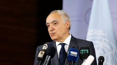 Ghassan Salame, the UN special representative, unveiled a phased plan to Libyan and international leaders. REUTERS/Hani Amara