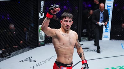 Biaggio Ali Walsh after his knockout victory against Joel Lopez during the 2023 PFL Championships in Washington. Getty Images