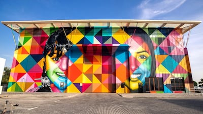 Titled Tolerance (Tolerancia), the near-2,000 square metre-long work stands out in the Al Bateen area of Abu Dhabi, where it is envelops one of the neighbourhood’s buildings. Photos: Victor Besa / The National