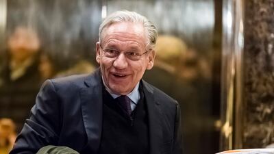 1973 Pulitzer Prize winner, Bob Woodward, arrives in the lobby of Trump Tower in New York in January 2017. EPA
