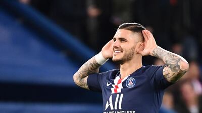 Mauro Icardi celebrates after scoring for PSG against Lille. AFP