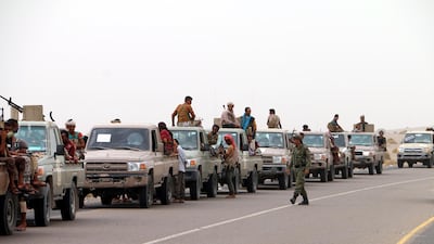 Yemeni forces backed by the Saudi-led coalition take position during an attack on the outskirts of Hodeidah, Yemen, 13 June 2018. Najeeb Almahboobi / EPA