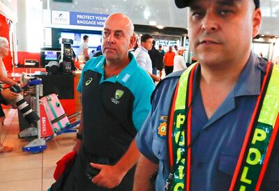 Darren Lehmann, left, has been Australia cricket coach. Nick Bothma / EPA