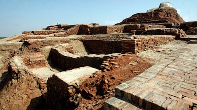 Ruins at Mohenjo Daro, a Unesco World Heritage Site, were damaged by heavy rainfall in Sindh, Pakistan. The rains now threaten the famed archaeological site, which dates back 4,500 years. AP