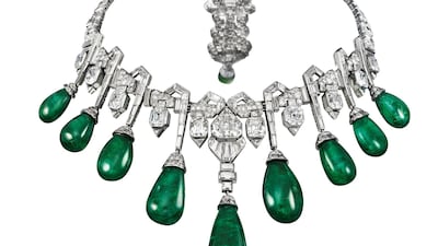 Emerald necklace, Princess Faiza, 1929.Photo: Van Cleef & Arpels