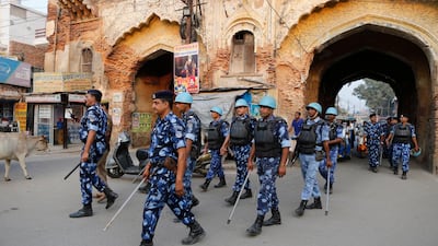 India paramilitaries in Ayodhya. Rajesh Kumar Singh / AP