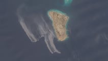 A satellite image from Copernicus Sentinel data on May 8 appears to show an oil slick spreading off the coast of Kharg Island. AFP