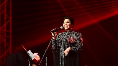 Egyptian singer Sherine Abdel-Wahab performs as part of the Eid concert held at Etihad Arena, Yas Island. All photos: Khushnum Bhandari / The National