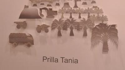 Prilla Tania who created a series of paper cut-out works at the D Galerie booth. Image courtesy D Galerie