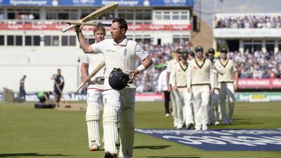England's Ian Bell acknowledges the crowd after his side won the third Ashes Test over Australia on Friday at Edgbaston. Philip Brown / Reuters / August 31, 2015