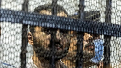 Mohammed Adel during his murder trial at Mansoura criminal court in June 2022. AFP