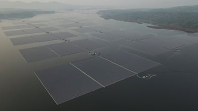 A floating solar power plant in Purwakarta, Indonesia. The UAE's Masdar partnered in the project. Reuters