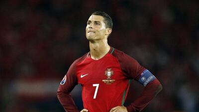 Portugal's Cristiano Ronaldo reacts after scoring a disallowed goal against Austria in their Euro 2016 Group F game in Paris on Saturday. Darren Staples / Reuters / June 18, 2016