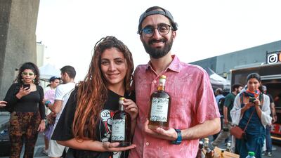 Tala Hammash and Aziz Khatib of Jenin, who sell extra virgin olive oil from Palestine