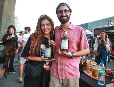 Tala Hammash and husband Aziz Khatib of Jenin, which sells olive oil from their family's land in Palestine. Victor Besa / The National
