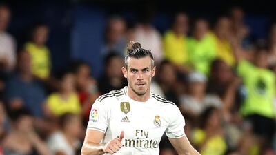 Gareth Bale of Real Madrid celebrates after scoring his sides second goal during the Liga match between Villarreal CF and Real Madrid CF at Estadio de la Ceramica. Getty Images