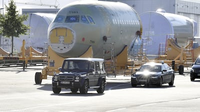 Sheikh Mohammed bin Rashid, Vice President and Ruler of Dubai, tours the Airbus Plant in Hamburg. Wam