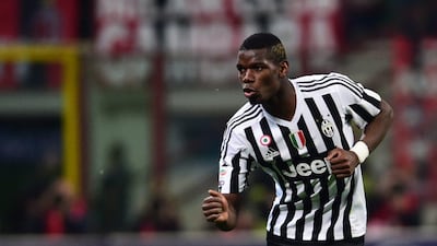 Juventus midfielder Paul Pogba celebrates after scoring the winner for his team against AC Milan on Saturday in Serie A. Giuseppe Cacace / AFP / April 9, 2016