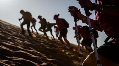 Women take part in the desert trek, Rose Trip Maroc, the Erg Chebbi near Merzouga. AFP