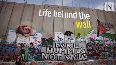 A still from video of Israel's separation wall in Bethlehem.