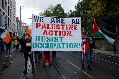 Pro-Palestine protesters in Dublin. Reuters