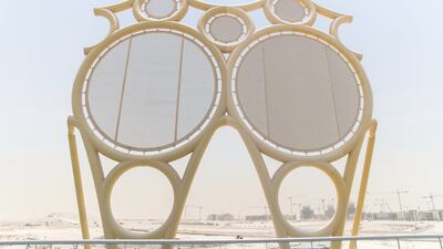A model of the structures that will be on Al Wasl Plaza dome at the Expo 2020 Dubai site. Reem Mohammed / The National