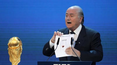 Former Fifa president Sepp Blatter, announcing Qatar as the host of the 2022 World Cup, above in 2010, suggested that French economic interests meant it ordered a vote for Qatar. AFP