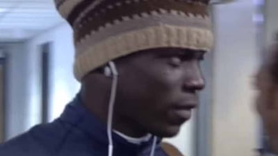 No 2 - deliberate fowl: Former Inter Milan, Manchester City, and AC Milan forward Mario Balotelli in his infamous 'chicken' hat in December 2010.