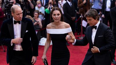 Prince William, Duke of Cambridge and Catherine, Duchess of Cambridge are accompanied by Hollywood star Tom Cruise. Getty Images