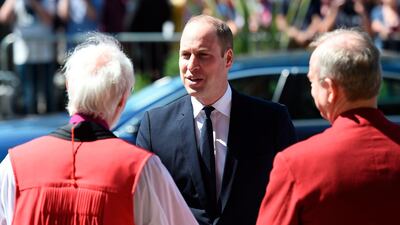 Prince William arrives for the remembrance service. The prince and prime minister Theresa May joined survivors and emergency workers who responded to the attack. Paul Ellis/PA via AP