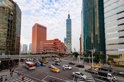 Car traffic on the streets of downtown Taipei in Taiwan. Getty Images