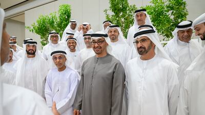 President Sheikh Mohamed on Friday hosted a lunch for his former classmates and their families. All photos: UAE Presidential Court