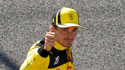Charles Leclerc gives a thumbs up. AP