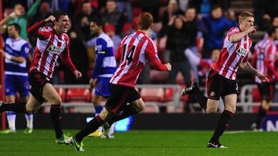 Sunderland's James McClean celebrates after opening the scoring against Reading.