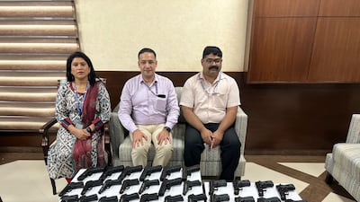 Officials examined the guns and confirmed the weapons were fully-functional. Photo: Delhi Customs