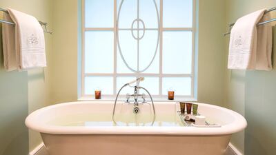 The bathrooms are luxurious and designed in colonial style. The Royal Livingstone Zambia Hotel by Anantara