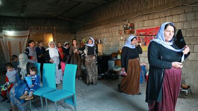Displaced women from the minority Yazidi sect, who were kidnapped by ISIL militants of Tal Afar but managed to flee, at a house in Duhok in northern Iraq. Ari Jalal / Reuters / November 24, 2016