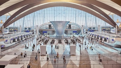 Terminal A at Zayed International Airport. Abu Dhabi Airports posted record growth at the emirate's five hubs in 2024 , driven by Zayed International. Photo: Etihad Airways