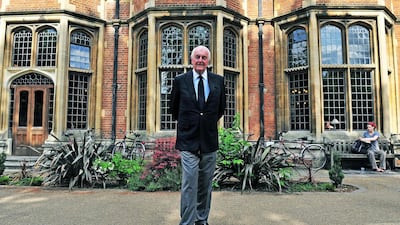 French fashion designer, aristocrat and founder of Fashion label Givenchy, Hubert de Givenchy poses before a speech at Oxford University Union, Oxfordshire in 2010. AFP